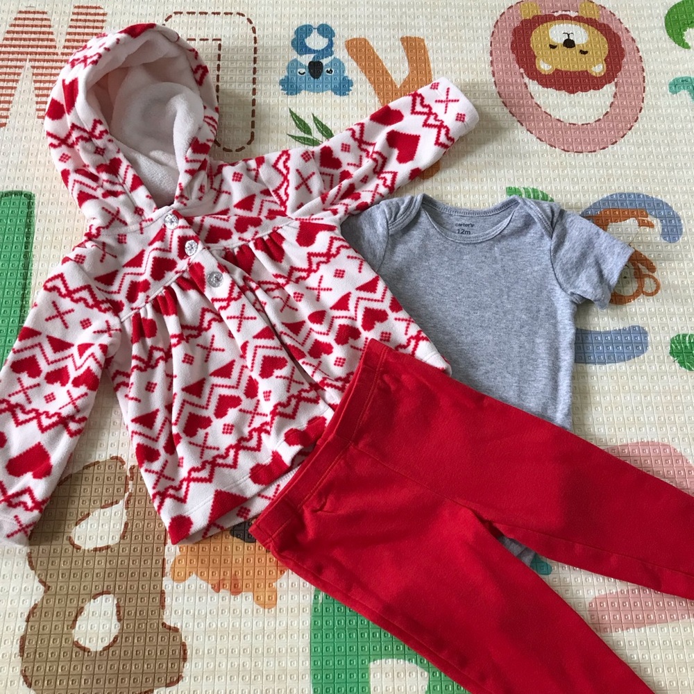 3-Piece Set / Red & White